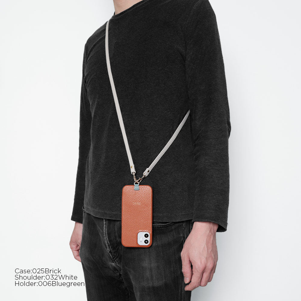 Genuine leather 32 colors Italian shrink leather holder set & shoulder strap included back case AQUOS series