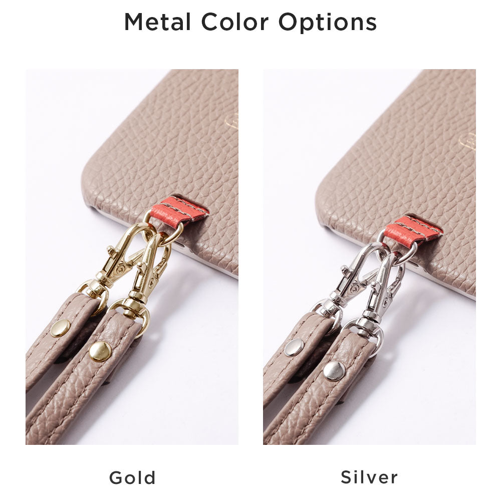 Genuine leather 32 colors Italian shrink leather holder set & shoulder strap included back case