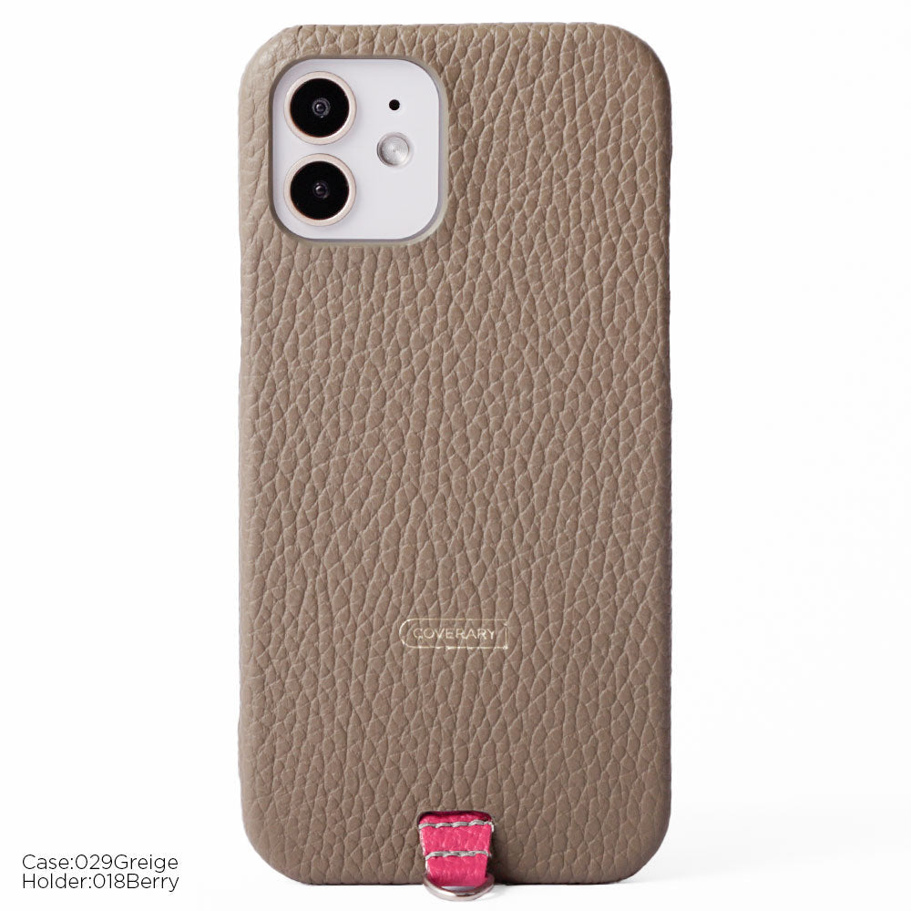 Ensemble porte-cartes en cuir italien grainé 32 couleurs avec sangle d'épaule et coque arrière pour la série Xperia