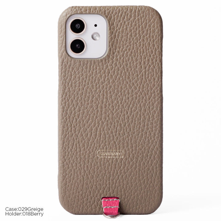 Ensemble porte-cartes en cuir italien grainé 32 couleurs avec sangle d'épaule et coque arrière pour la série Xperia