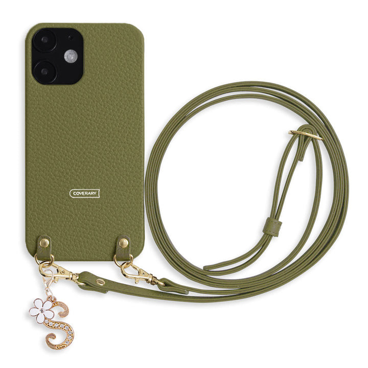 Genuine leather 32 colors Italian shrink leather with shoulder strap flower initial charm back case Xperia series