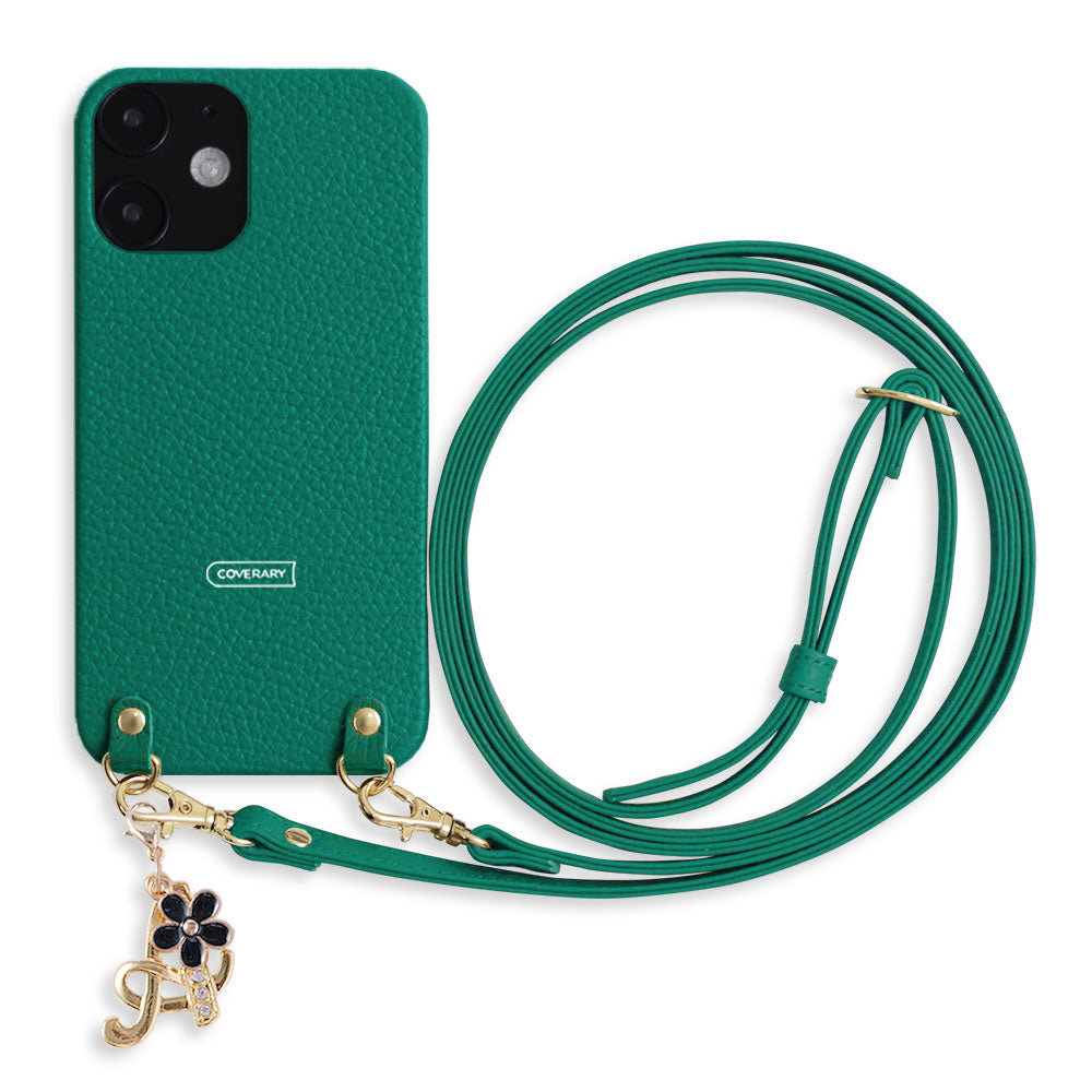 Genuine leather 32 colors Italian shrink leather with shoulder strap flower initial charm back case Xperia series