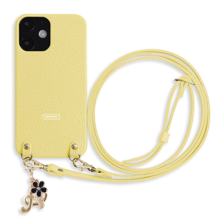 Genuine leather 32 colors Italian shrink leather with shoulder strap flower initial charm back case Xperia series