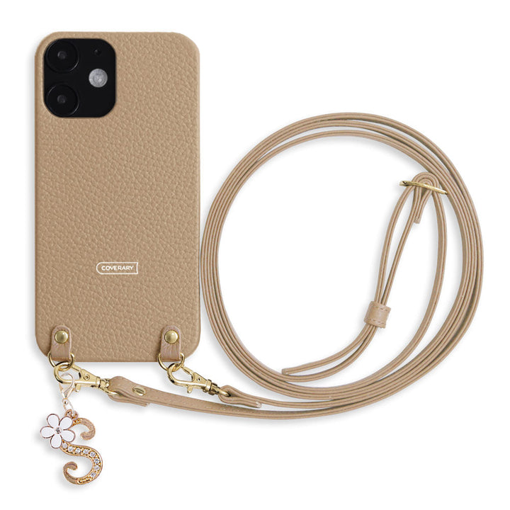 Genuine leather 32 colors Italian shrink leather with shoulder strap flower initial charm back case Xperia series
