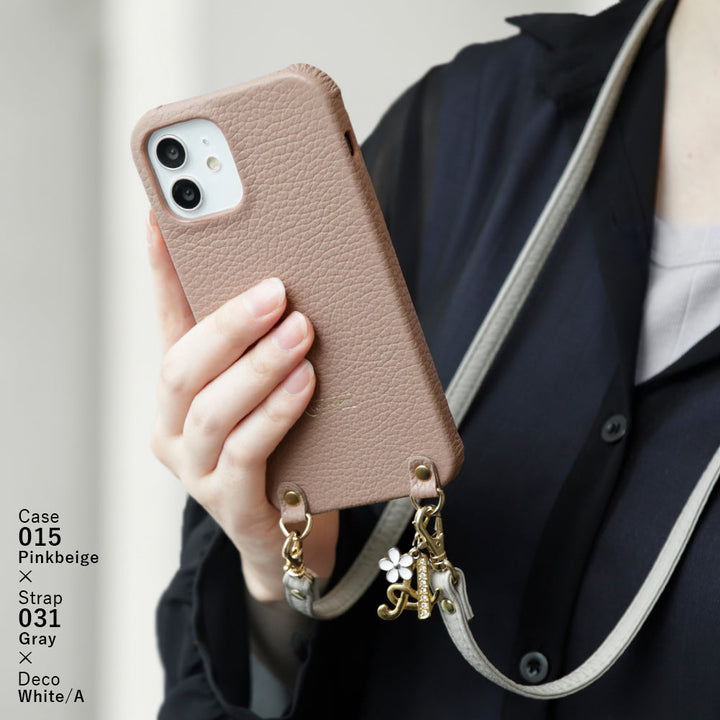 Genuine leather 32 colors Italian shrink leather with shoulder strap flower initial charm back case Xperia series