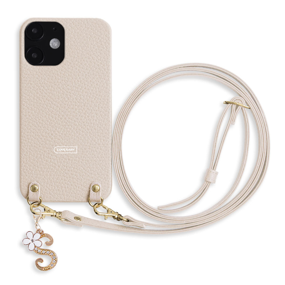 Genuine leather 32 colors Italian shrink leather with shoulder strap flower initial charm back case Xperia series