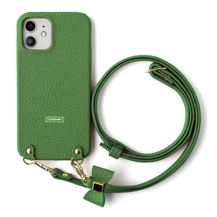 本革 32色 イタリアンシュリンクレザー 選べるリボンデコ ショルダーストラップ付き 背面ケース AQUOSシリーズ