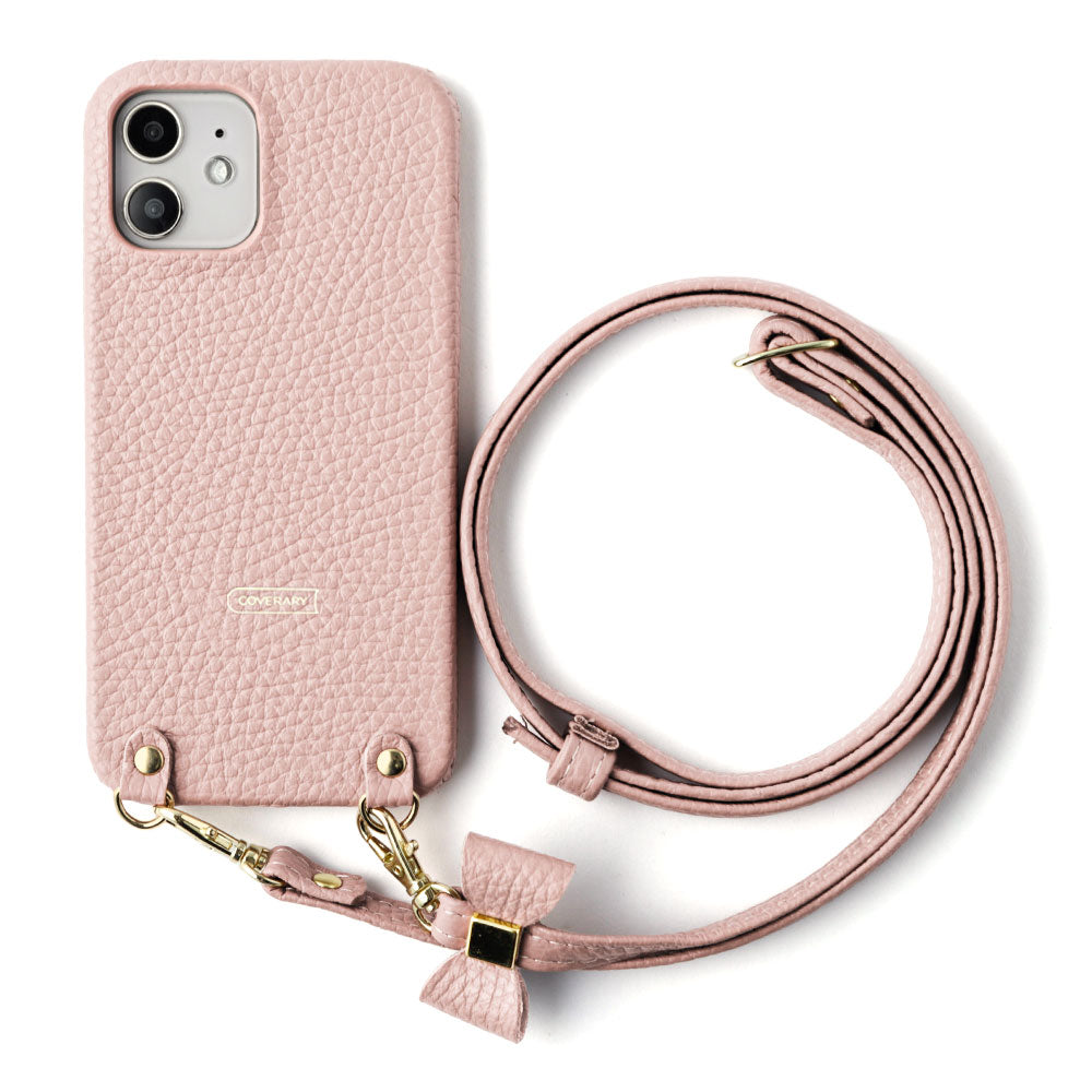 本革 32色 イタリアンシュリンクレザー 選べるリボンデコ ショルダーストラップ付き 背面ケース AQUOSシリーズ