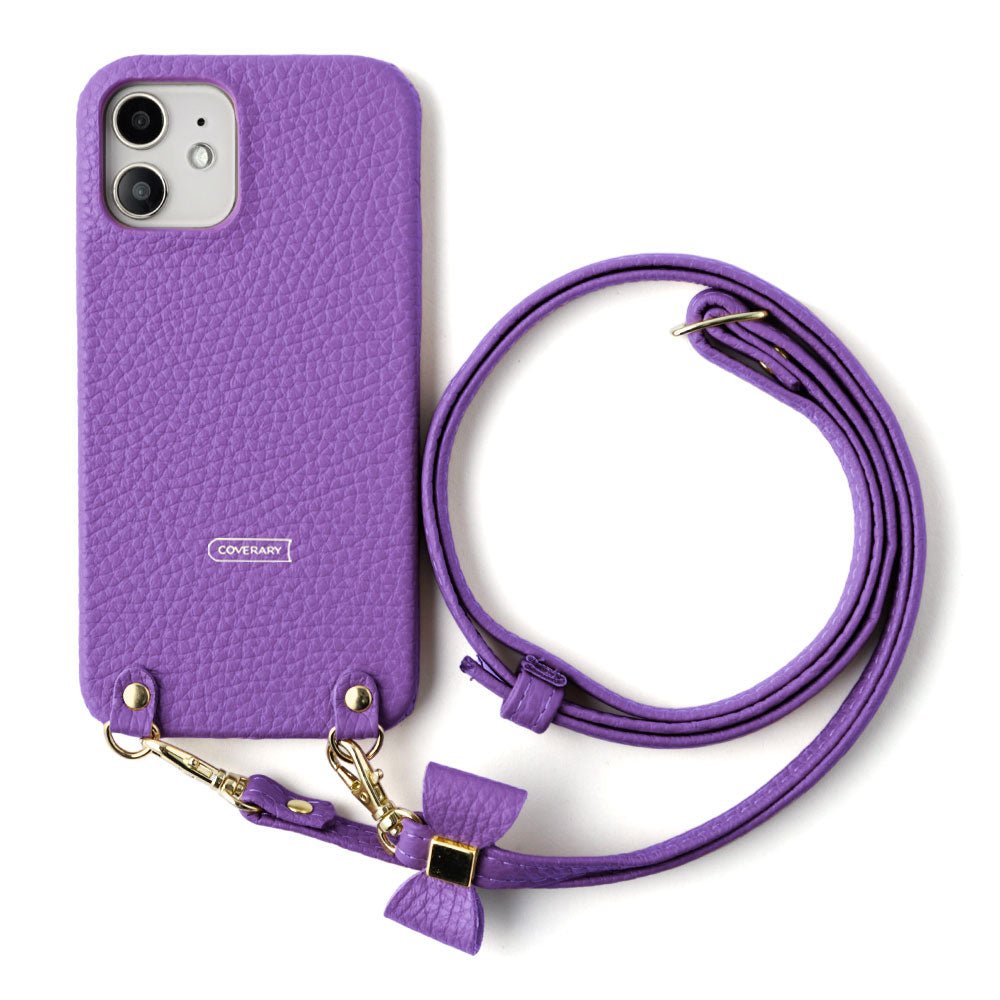 本革 32色 イタリアンシュリンクレザー 選べるリボンデコ ショルダーストラップ付き 背面ケース AQUOSシリーズ