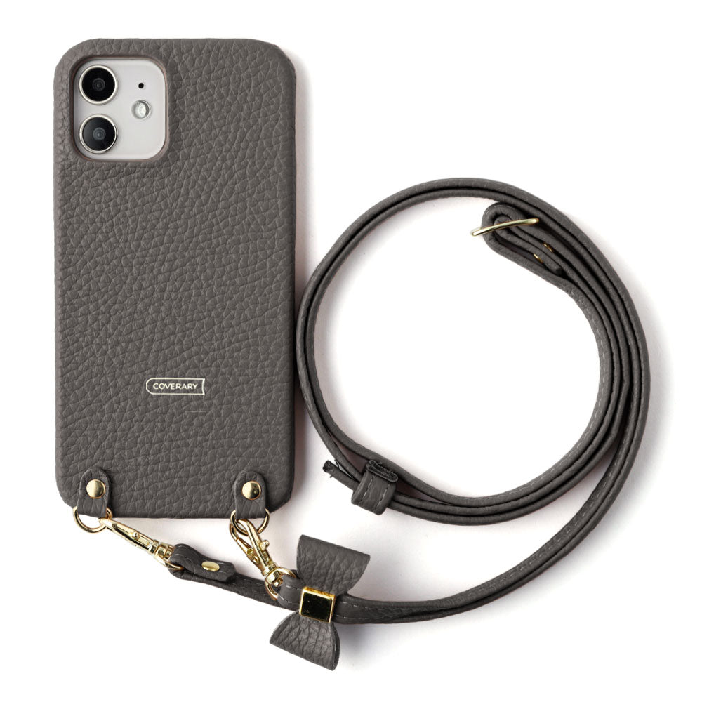 本革 32色 イタリアンシュリンクレザー 選べるリボンデコ ショルダーストラップ付き 背面ケース AQUOSシリーズ