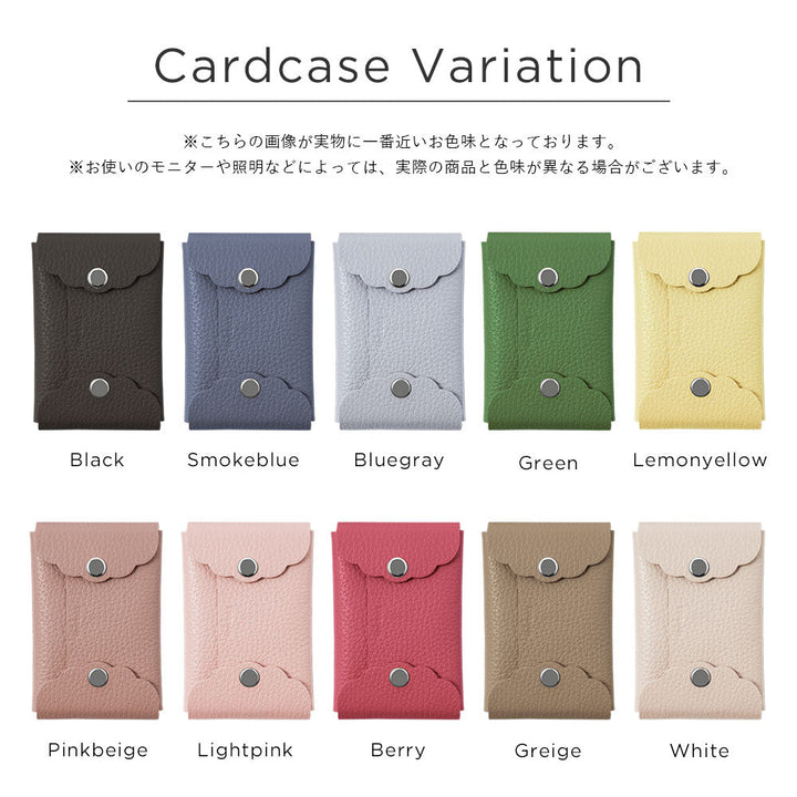 Genuine leather 32 colors Italian shrink leather scallop card case & shoulder strap included back case Google Pixel series