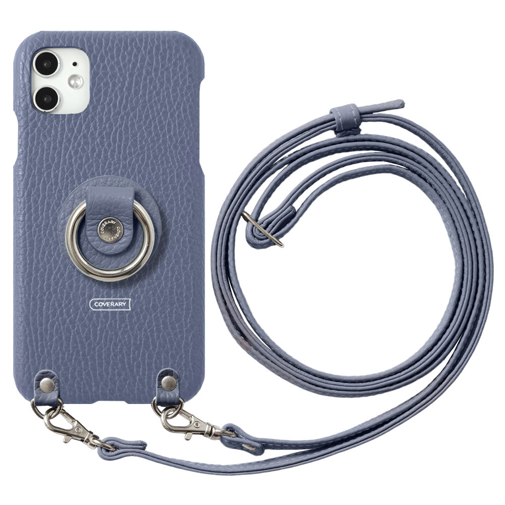 Cuir véritable 32 couleurs cuir italien grainé avec anneau pour smartphone et bandoulière étui arrière série Xperia