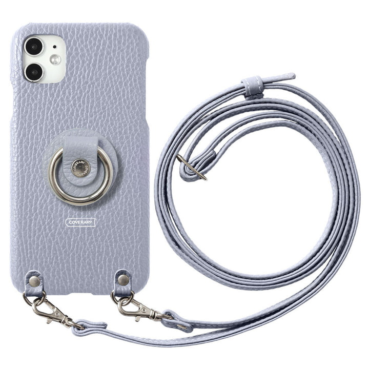 Cuir véritable 32 couleurs cuir italien grainé avec anneau pour smartphone et sangle d'épaule coque arrière série AQUOS