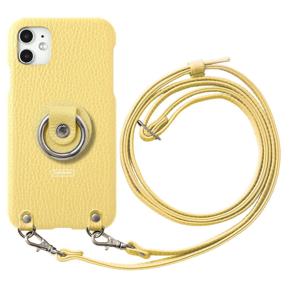 Cuir véritable 32 couleurs cuir italien grainé avec anneau pour smartphone et sangle d'épaule coque arrière série AQUOS