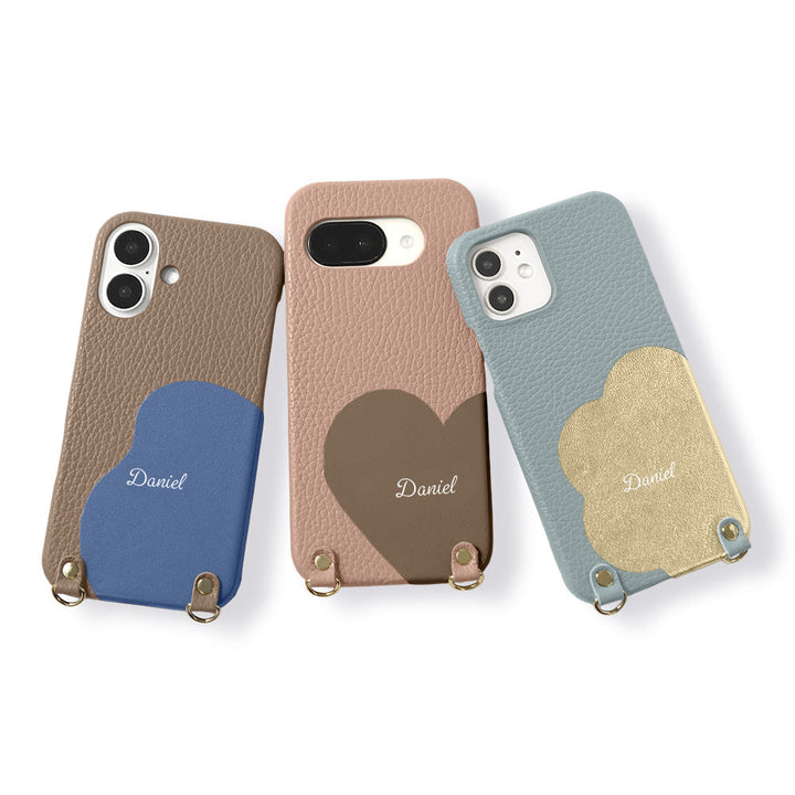 Genuine Leather 32 Colors Italian Shrink Leather Motif Cut Leather Printed Name With Shoulder Strap Back Case Xperia Series