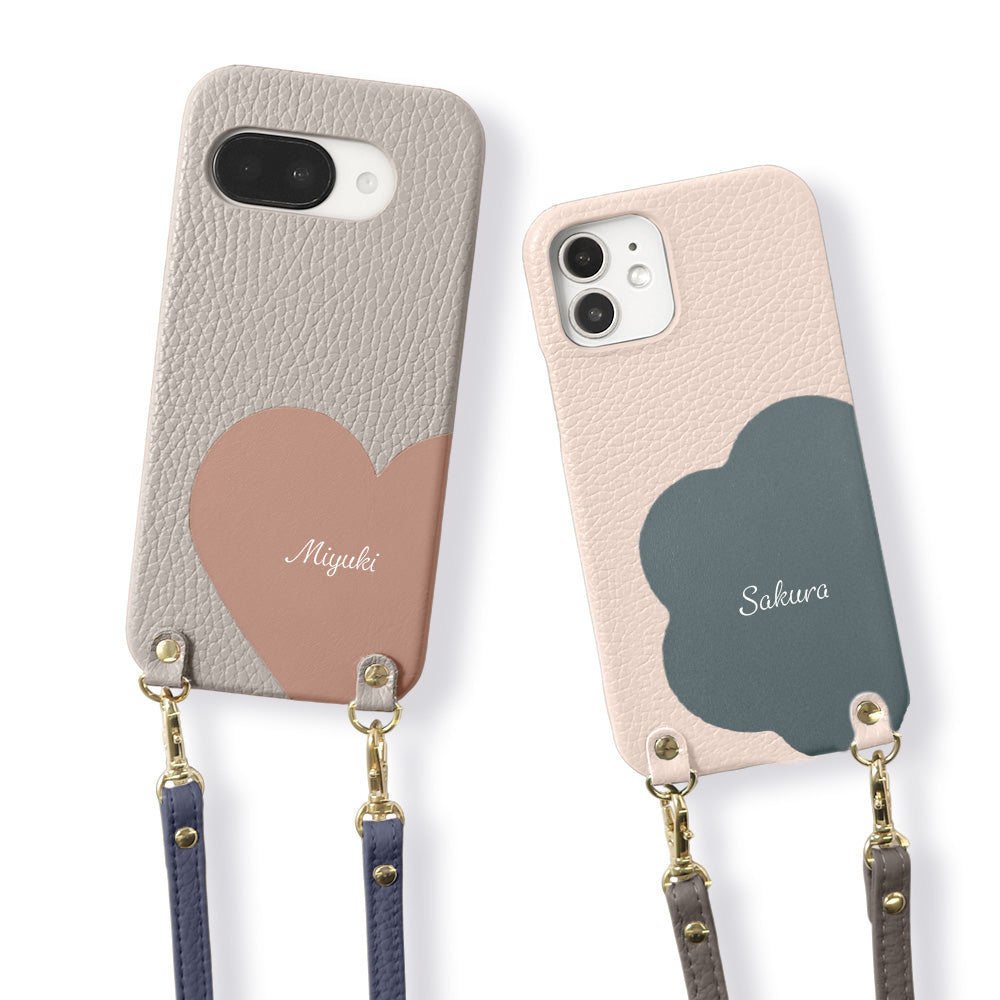 Genuine Leather 32 Colors Italian Shrink Leather Motif Cut Leather Printed Name With Shoulder Strap Back Case Xperia Series