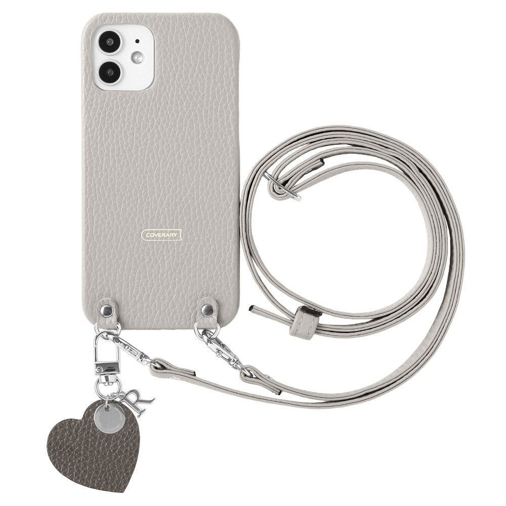 Genuine Leather 32 Colors Italian Shrink Leather Shoulder Strap with Motif Initial Charm Back Case AQUOS Series