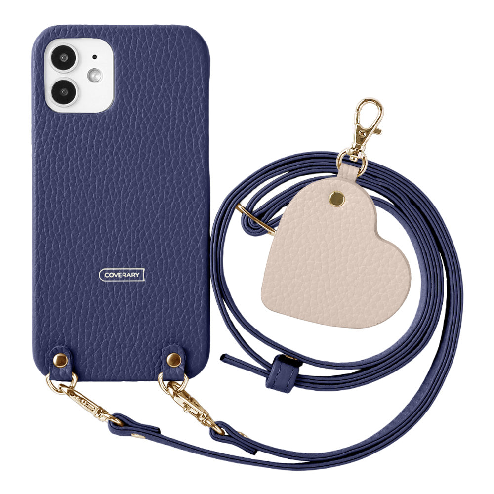 Genuine Leather 32 Colors Italian Shrink Leather Motif Mirror Charm with Shoulder Strap Back Case for Xperia Series