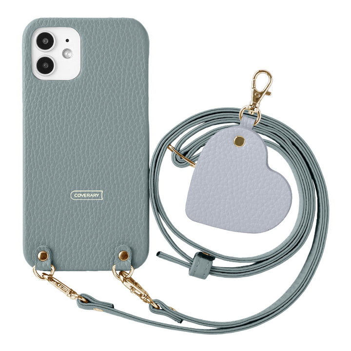 Genuine Leather 32 Colors Italian Shrink Leather Motif Mirror Charm with Shoulder Strap Back Case for Xperia Series