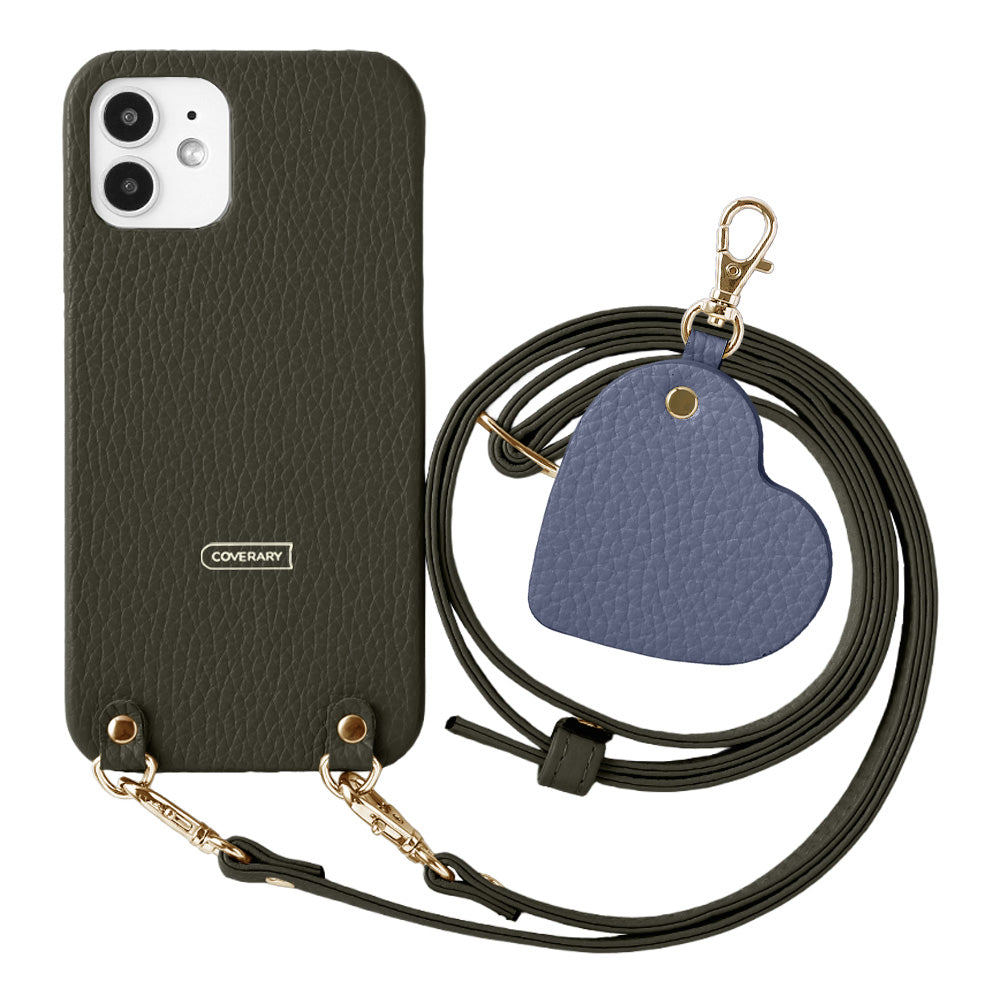 Genuine Leather 32 Colors Italian Shrink Leather Motif Mirror Charm with Shoulder Strap Back Case for Xperia Series