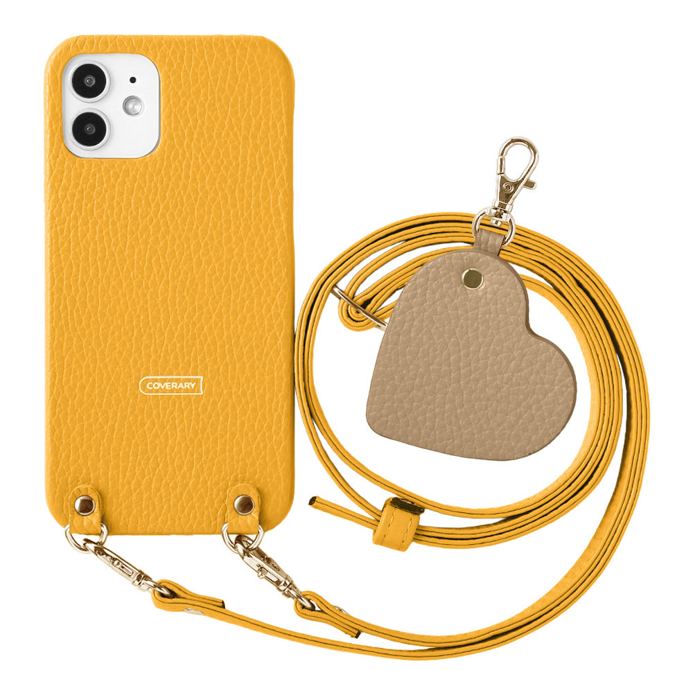 Cuir véritable 32 couleurs Cuir italien grainé Motif miroir porte-clés Avec bandoulière Coque arrière Série AQUOS