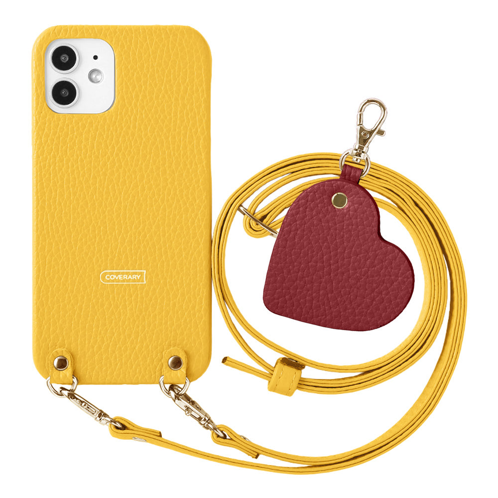 Cuir véritable 32 couleurs Cuir italien grainé Motif miroir porte-clés Avec bandoulière Coque arrière Série AQUOS