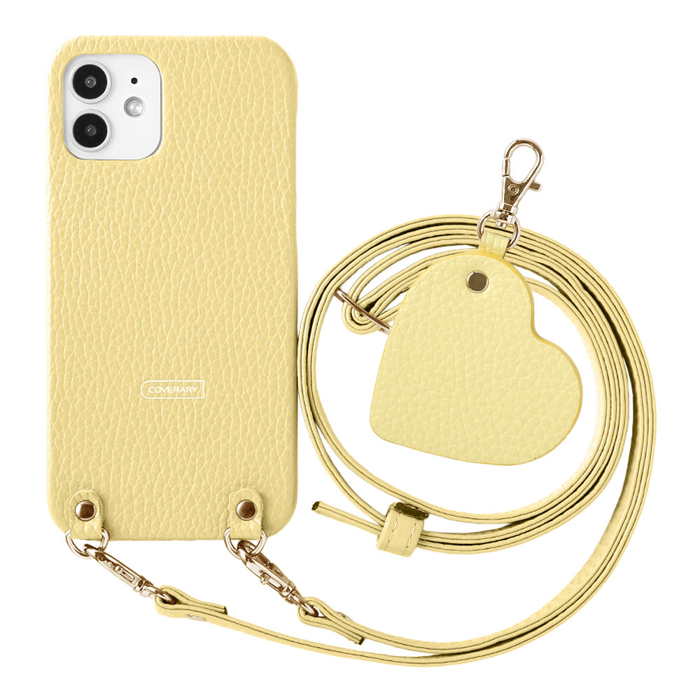 Cuir véritable 32 couleurs Cuir italien grainé Motif miroir porte-clés Avec bandoulière Coque arrière Série AQUOS
