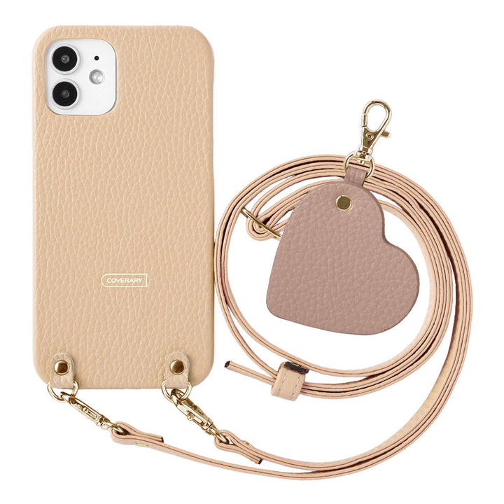 Genuine Leather 32 Colors Italian Shrink Leather Motif Mirror Charm with Shoulder Strap Back Case for Xperia Series