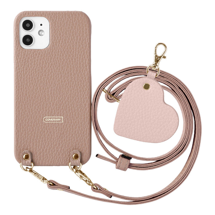 Genuine Leather 32 Colors Italian Shrink Leather Motif Mirror Charm with Shoulder Strap Back Case for Xperia Series