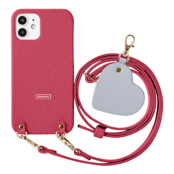 Genuine Leather 32 Colors Italian Shrink Leather Motif Mirror Charm with Shoulder Strap Back Case for Xperia Series