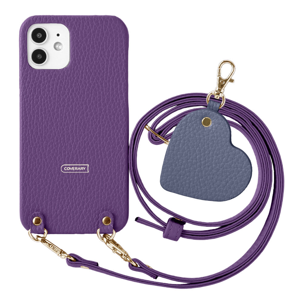 Genuine Leather 32 Colors Italian Shrink Leather Motif Mirror Charm with Shoulder Strap Back Case for Xperia Series