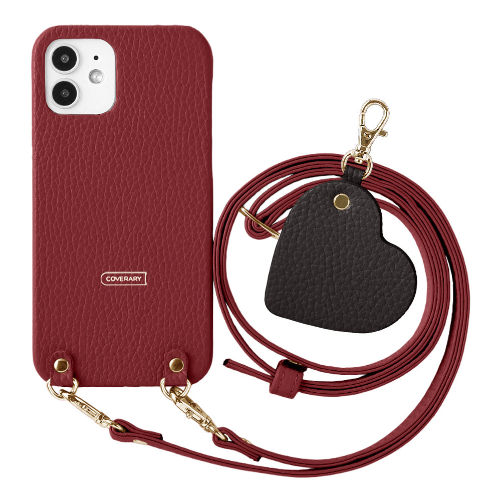 Genuine Leather 32 Colors Italian Shrink Leather Motif Mirror Charm with Shoulder Strap Back Case for Xperia Series