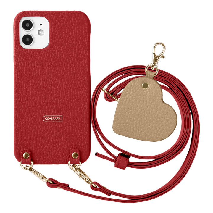 Genuine Leather 32 Colors Italian Shrink Leather Motif Mirror Charm with Shoulder Strap Back Case for Xperia Series