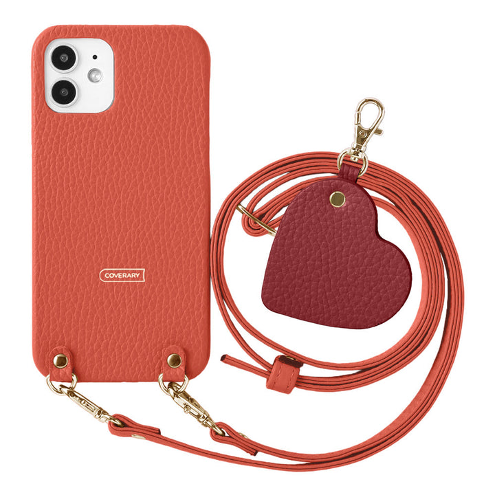 Genuine Leather 32 Colors Italian Shrink Leather Motif Mirror Charm with Shoulder Strap Back Case for Xperia Series