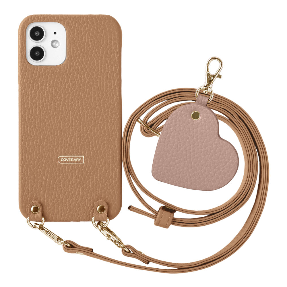 Genuine Leather 32 Colors Italian Shrink Leather Motif Mirror Charm with Shoulder Strap Back Case for Xperia Series