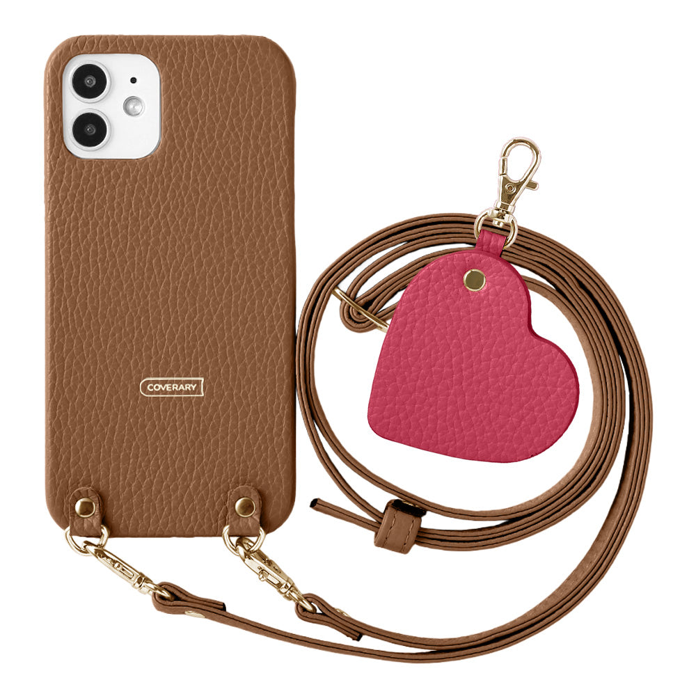Genuine Leather 32 Colors Italian Shrink Leather Motif Mirror Charm with Shoulder Strap Back Case for Xperia Series