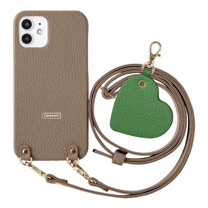 Cuir véritable 32 couleurs Cuir italien grainé Motif miroir porte-clés Avec bandoulière Coque arrière Série AQUOS