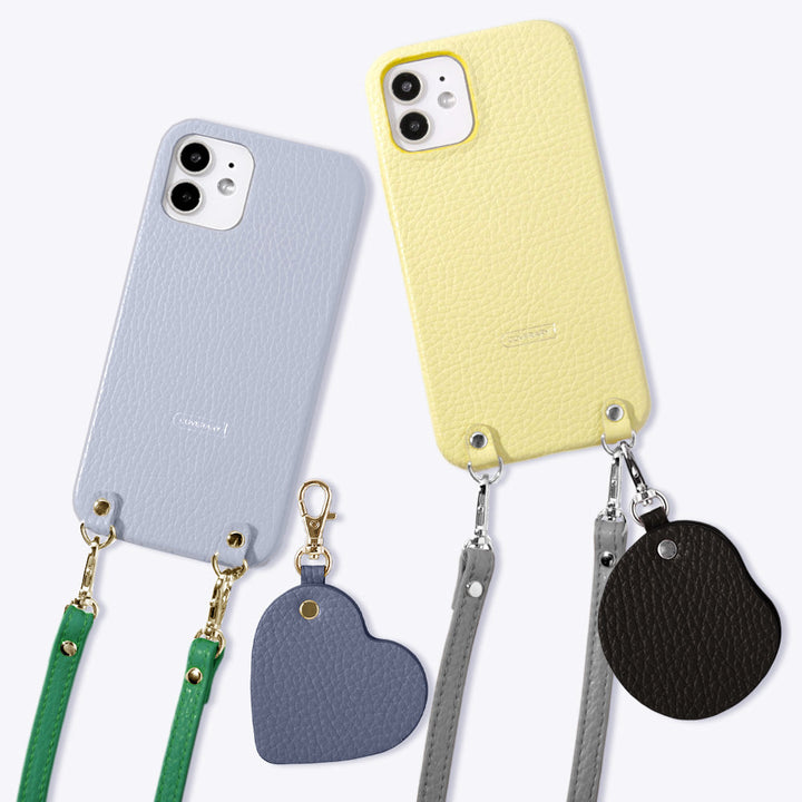 Genuine Leather 32 Colors Italian Shrink Leather Motif Mirror Charm with Shoulder Strap Back Case for Xperia Series