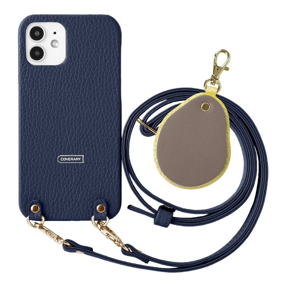 Genuine leather 32 colors Italian shrink leather with shoulder strap Different material nuance mirror charm back case Galaxy series
