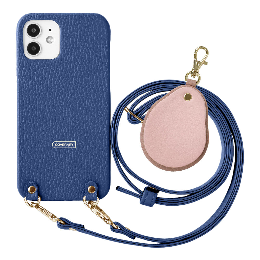 Genuine leather 32 colors Italian shrink leather with shoulder strap Different material nuance mirror charm back case Galaxy series