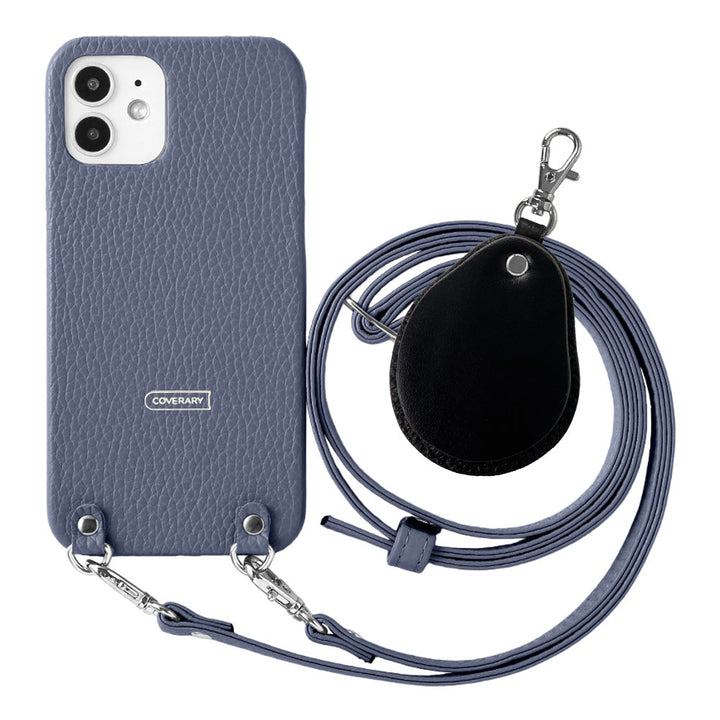 Genuine leather 32 colors Italian shrink leather with shoulder strap Different material nuance mirror charm back case AQUOS series