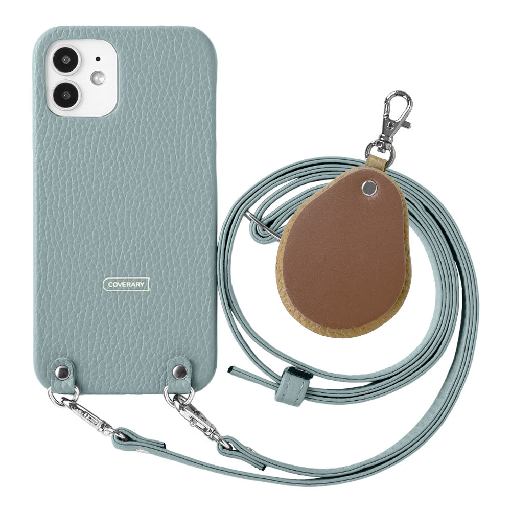 Genuine leather 32 colors Italian shrink leather with shoulder strap Different material nuance mirror charm back case Galaxy series