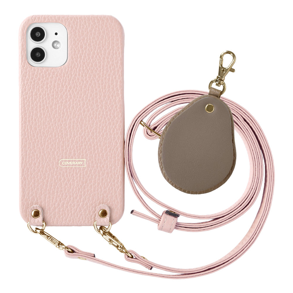 Genuine leather 32 colors Italian shrink leather with shoulder strap Different material nuance mirror charm back case Galaxy series