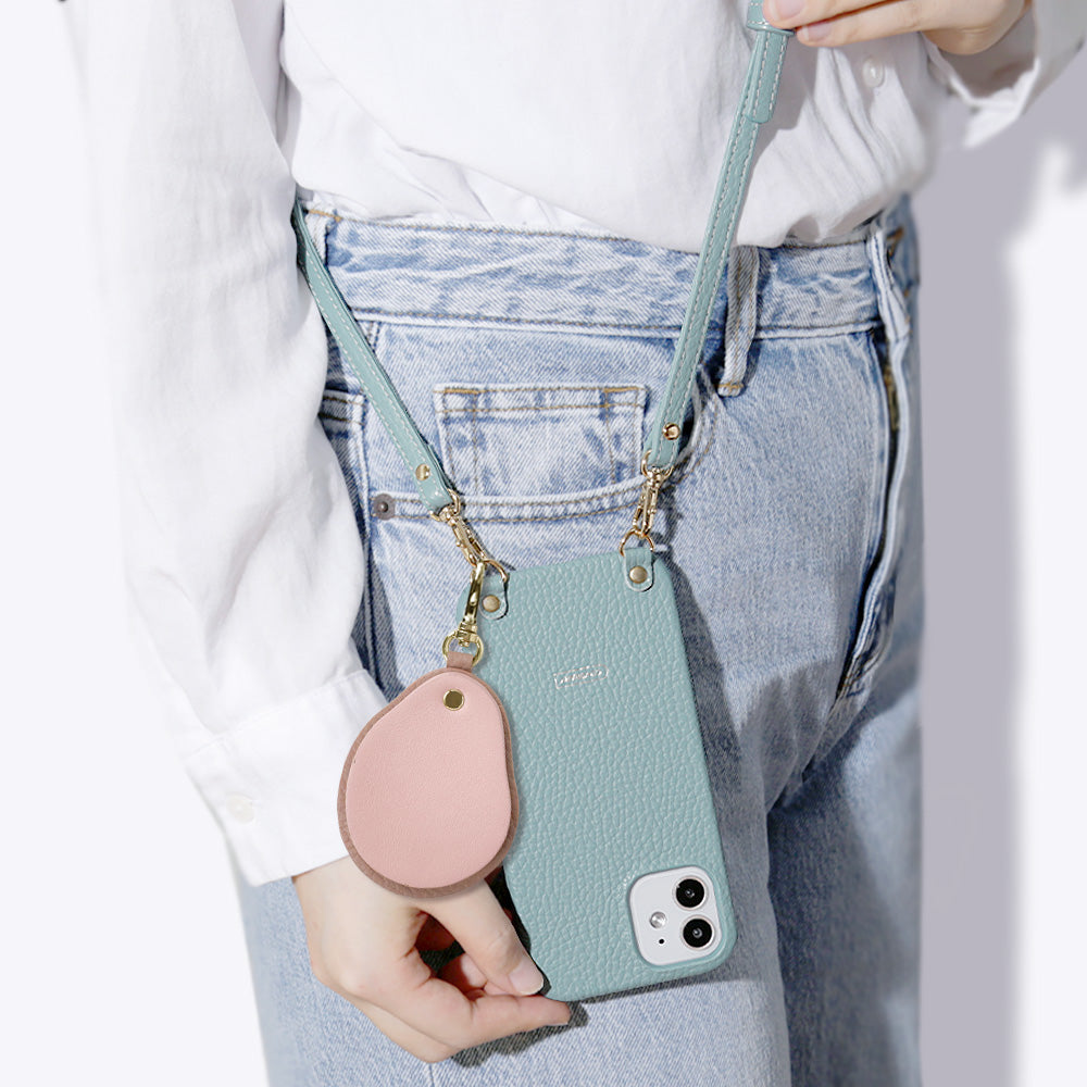 Cuir véritable 32 couleurs cuir italien grainé avec bandoulière en cuir accessoire en matériaux contrastés charme miroir coque arrière série Google Pixel