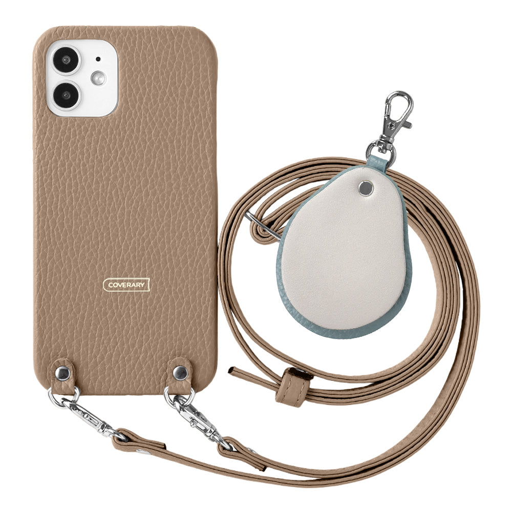 Genuine leather 32 colors Italian shrink leather with shoulder strap Different material nuance mirror charm back case Galaxy series