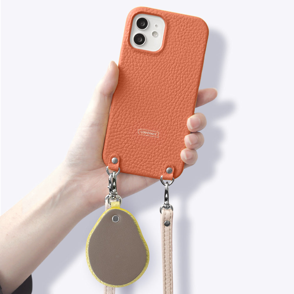 Genuine leather 32 colors Italian shrink leather with shoulder strap Different material nuance mirror charm back case AQUOS series