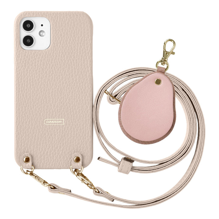 Genuine leather 32 colors Italian shrink leather with shoulder strap Different material nuance mirror charm back case Galaxy series