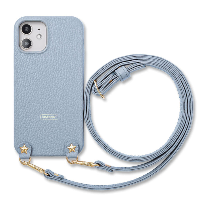 Cuir véritable 32 couleurs cuir italien grainé avec clous étoiles bandoulière étui arrière série Xperia