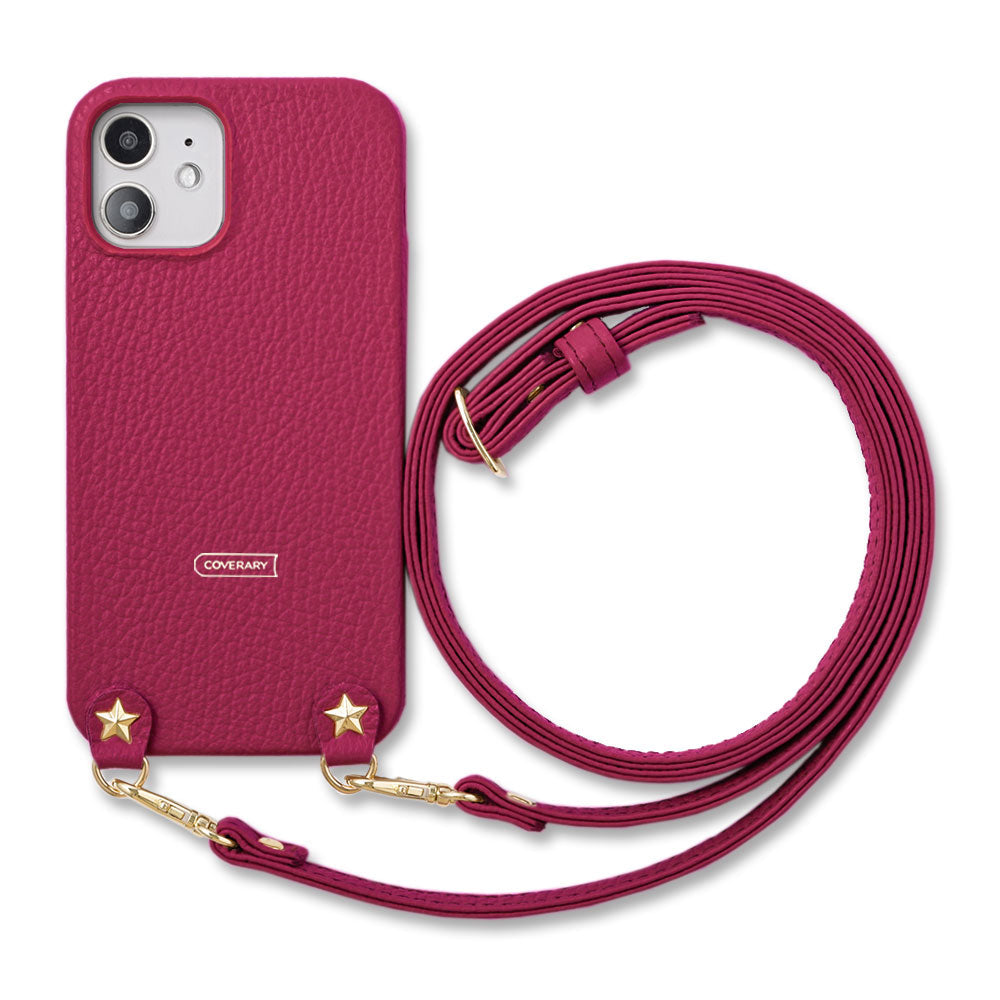 Cuir véritable 32 couleurs cuir italien grainé avec clous étoiles bandoulière étui arrière série Xperia