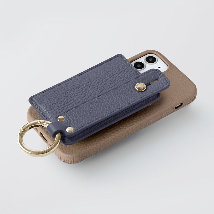 Étui arrière en cuir véritable et TPU compatible MagSafe, tous modèles, avec porte-cartes et dragonne, 32 couleurs, cuir italien grainé, série Xperia